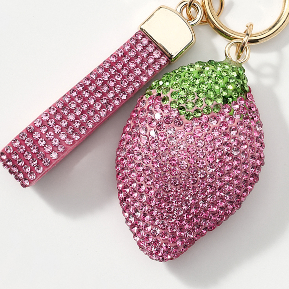 Porte-Clés De Luxe En Alliage Uni, Orné De Strass Et De Jolis Fruits, Motif Fruit Mignon. Collection Luxe. Image6
