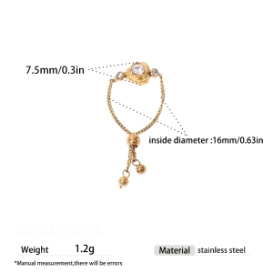 Bagues En Acier Inoxydable Étanches Couleur Or Avec Zircon, Motif Floral h5 