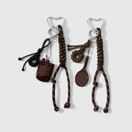 Porte-Clés De Sac En Alliage Tissé À Imprimé Léopard Rétro Multicolore, Série Simple
