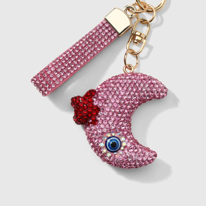 Porte-Clés Quotidien De Luxe En Alliage, Orné De Strass, Motif Œil Du Diable, Étoile Et Lune h5 Image6