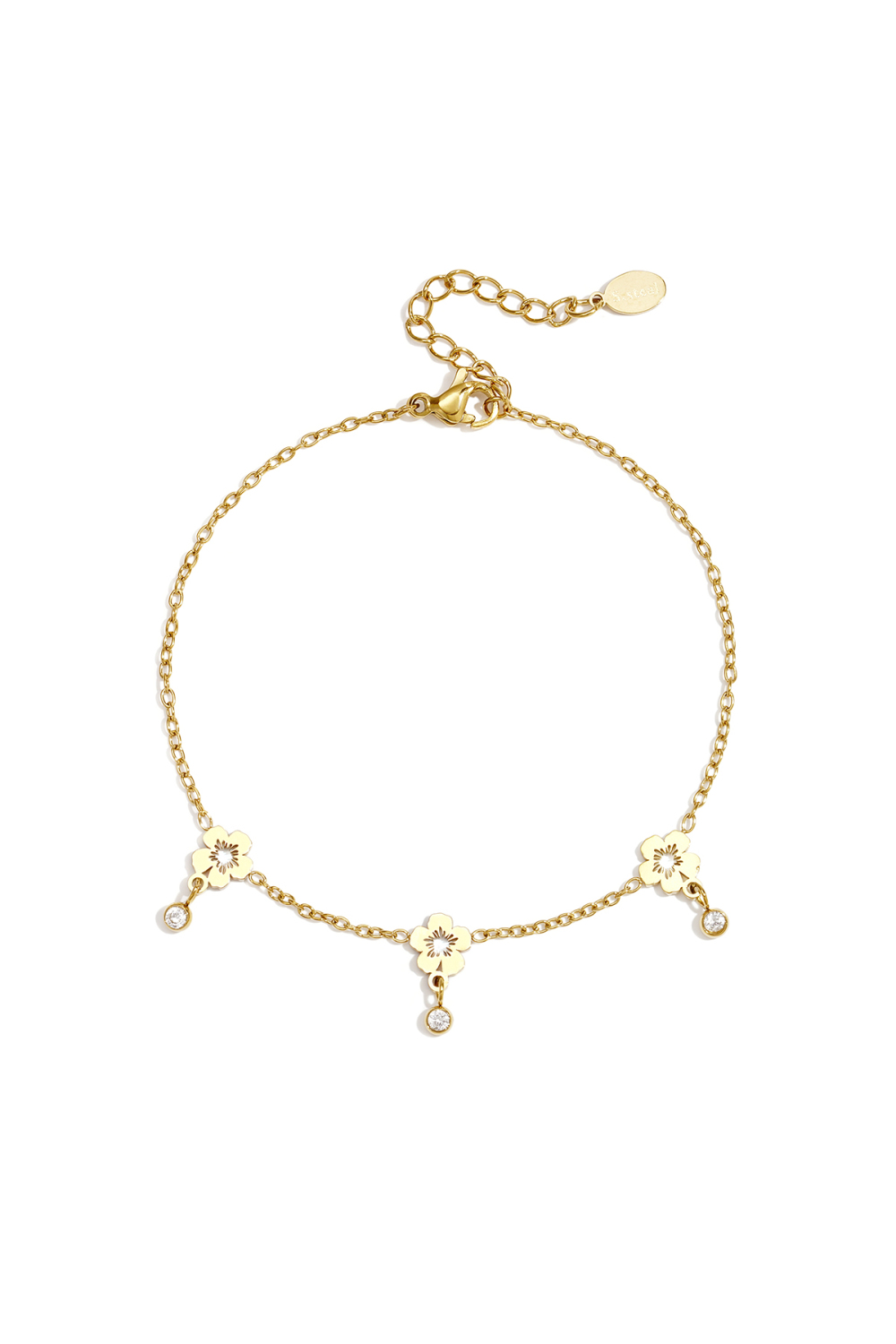 Bracelets À Breloques En Acier Inoxydable, Motif Floral, Collection Daily Simple, Bijoux Pour Femmes 