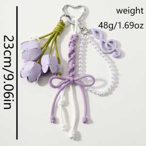 Breloques De Sac En Alliage Pour Notes/Instruments, Perles Florales Quotidiennes De La Série Simple h5 Image2