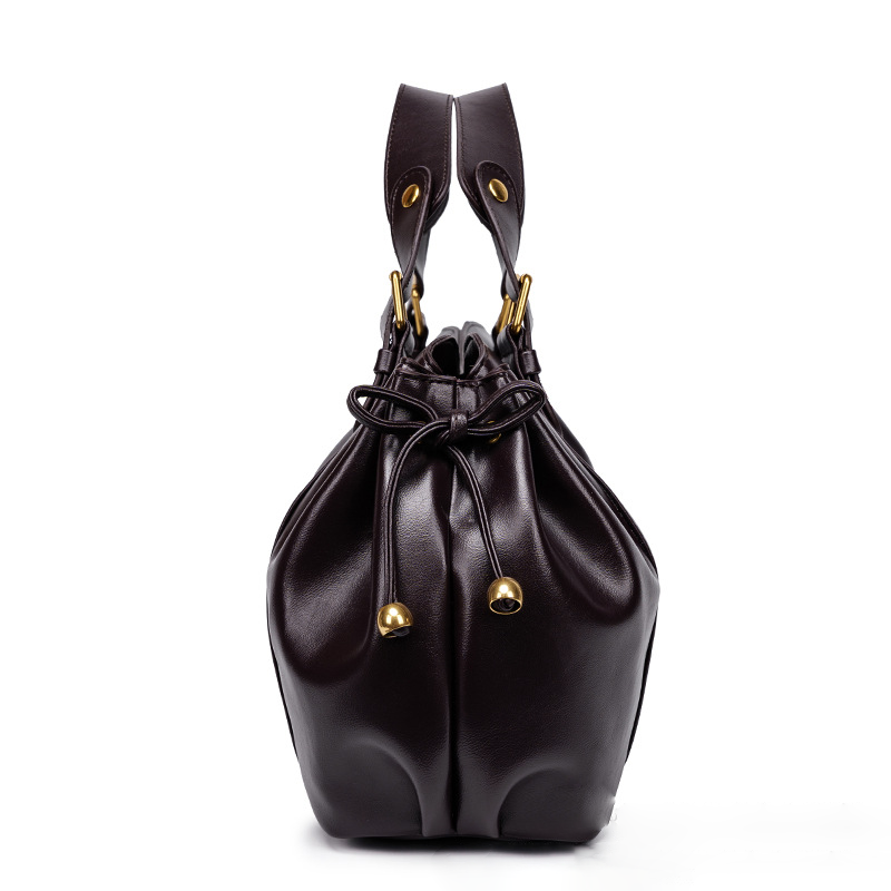 Sac À Main Femme Style Décontracté Avec Nœud Papillon Et Détails En Métal, Couleur Unie, En Pu De Qualité Supérieure, Style Est-Ouest Image4