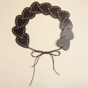 Ceinture Décorative Rétro En Pu À Rivets En Forme De Cœur, Série Classique h5 Image3