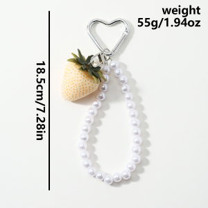 Perles De Fruits Quotidiennes Simple Series Fraise Porte-Clés En Alliage Pour Sac h5 Image2