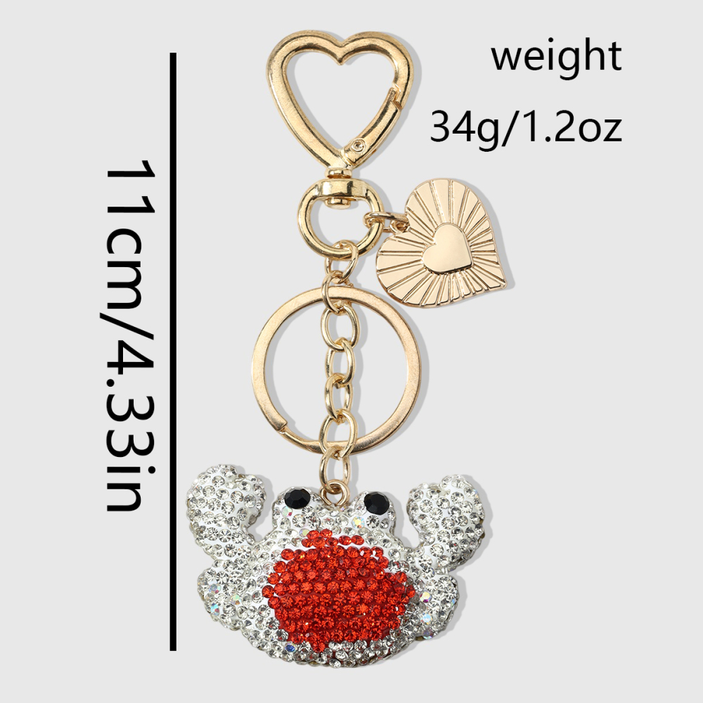 Porte-Clés Luxueux En Alliage Et Strass, Motif Cœur Mignon Et Dessin Animé, Collection « Lovely Series Cute Heart Cartoon ». Image2