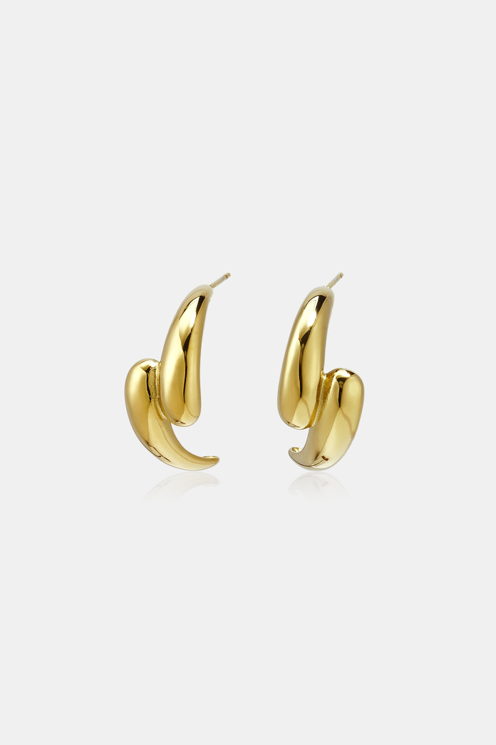 Boucles D'Oreilles Créoles En Acier Inoxydable, Forme Irrégulière, Collection Simple Daily Simple, Bijoux Pour Femmes 