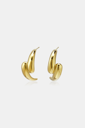 Boucles D'Oreilles Créoles En Acier Inoxydable, Forme Irrégulière, Collection Simple Daily Simple, Bijoux Pour Femmes h5 