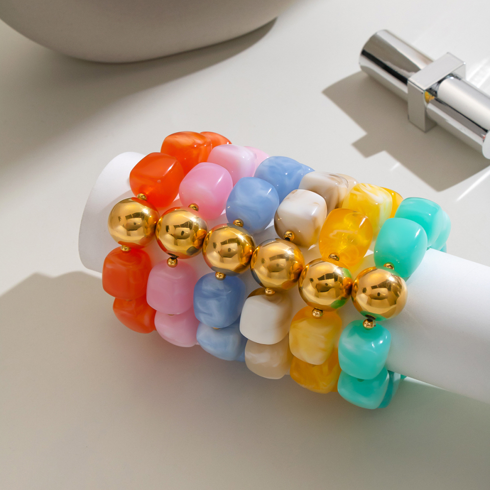 Colliers De Perles Pour Femmes En Résine Et Acier Inoxydable Image4