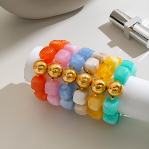 Colliers De Perles Pour Femmes En Résine Et Acier Inoxydable h5 Image4