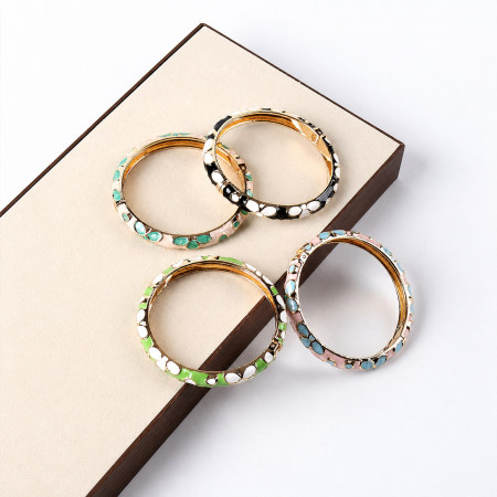 Bracelets Pour Femmes En Alliage Doré, Style Rétro À Fleurs Multicolores, Collection Simple
