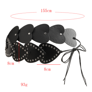 Ceinture Décorative Rétro En Pu À Rivets En Forme De Cœur, Série Classique h5 Image4