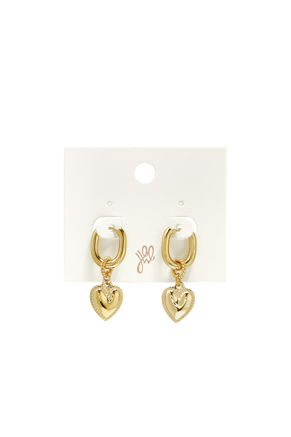 Boucles D'Oreilles Pendantes En Acier Inoxydable En Forme De Cœur, Collection Simple Simple, Bijoux Pour Femmes Image3