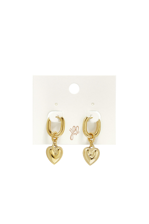 Boucles D'Oreilles Pendantes En Acier Inoxydable En Forme De Cœur, Collection Simple Simple, Bijoux Pour Femmes h5 Image3