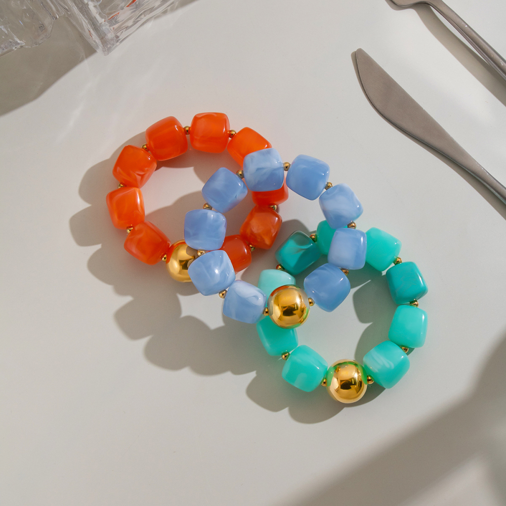 Colliers De Perles Pour Femmes En Résine Et Acier Inoxydable Image7