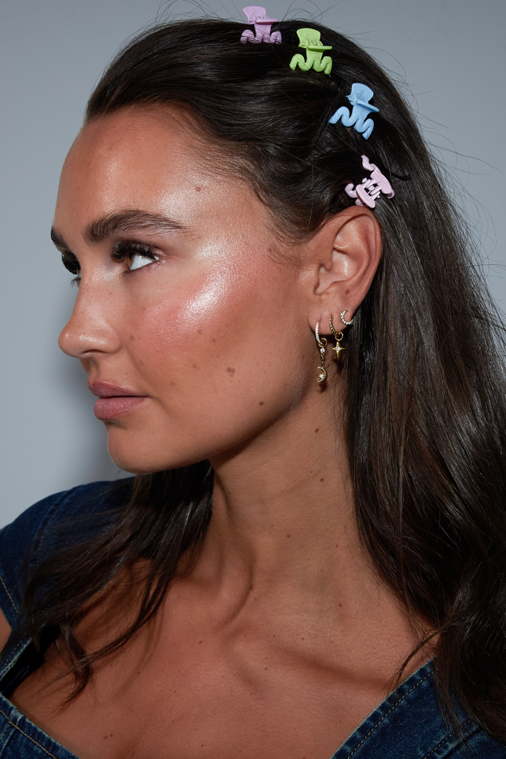 Boucles D'Oreilles En Acier Inoxydable Moon Simple Daily Simple Series Bijoux Pour Femmes Image2