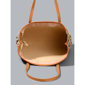 Sac Cabas Femme En Coton Imprimé Léopard Style Décontracté h5 Image6