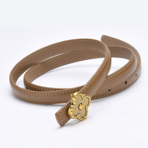 Ceinture En Cuir Pu De Qualité Supérieure, Élégante Et Unie, Motif Trèfle, Série Simple h5 Image6