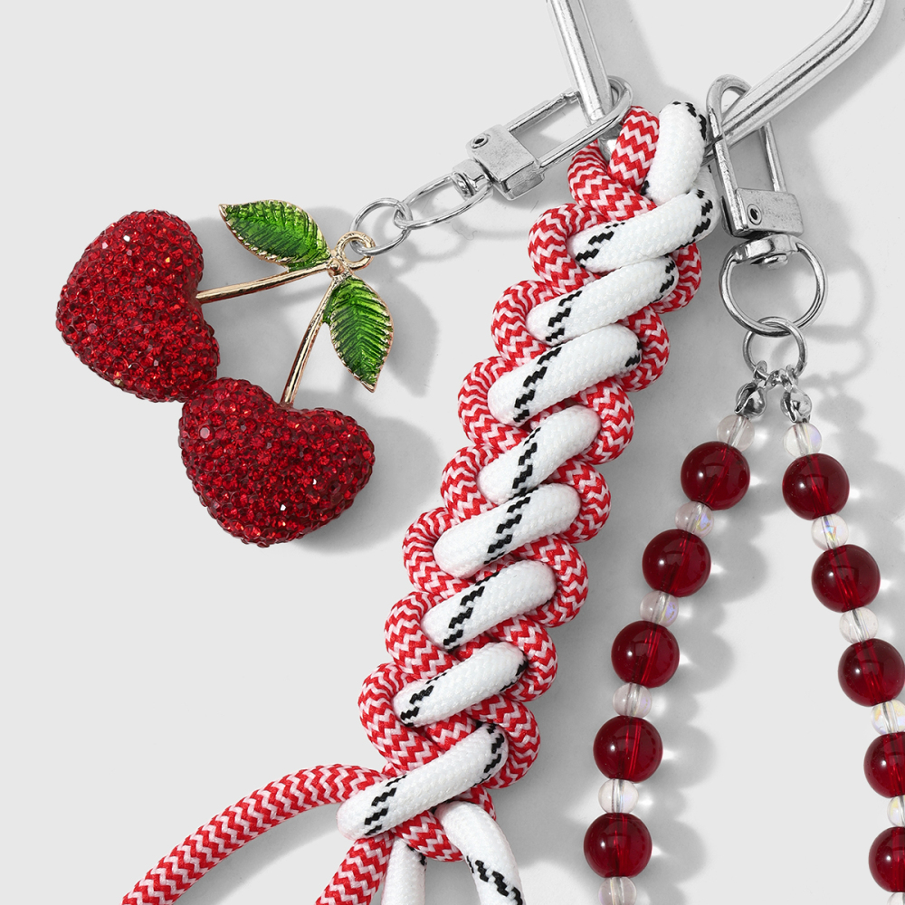 Breloques De Sac En Alliage Tissé Cerise De La Série Simple Daily Beads Image6