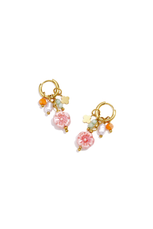 Boucles D'Oreilles En Perles D'Acier Inoxydable, Style Floral, Collection Simple Et Mignonne Pour Le Quotidien, Bijoux Pour Femmes h5