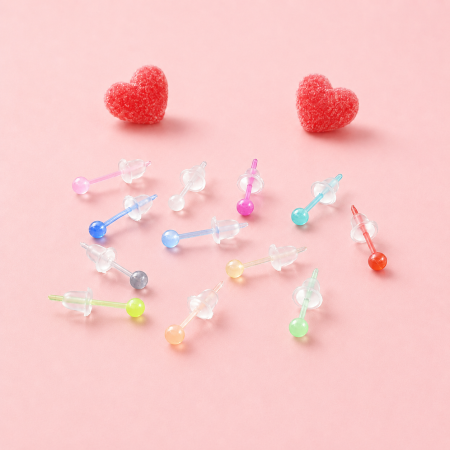 Boucles D'Oreilles Piercing Pour Femmes, Collection Simple Series Daily, En Acrylique Uni.