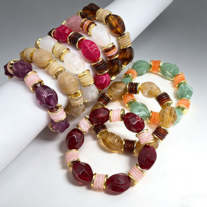 Bracelets De Perles En Résine À Dégradé De Couleurs Pour Femmes h5 Image2