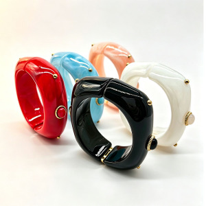 Bracelets Pour Femmes En Résine À Dégradé De Couleurs Rétro h5 Image3