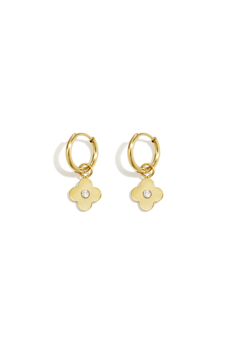 Boucles D'Oreilles Pendantes En Acier Inoxydable, Motif Trèfle, Collection Daily Simple, Bijoux Pour Femmes
