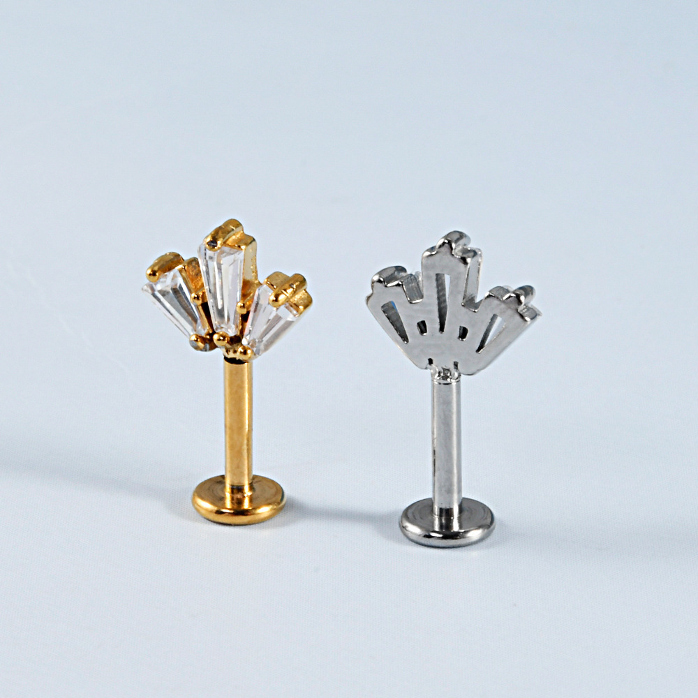 Boucles D'Oreilles Piercing Pour Femmes Simple Series Daily Droplet, Forme Irrégulière, En Acier Inoxydable, Étanches, Couleur Or Image4