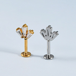 Boucles D'Oreilles Piercing Pour Femmes Simple Series Daily Droplet, Forme Irrégulière, En Acier Inoxydable, Étanches, Couleur Or h5 Image4