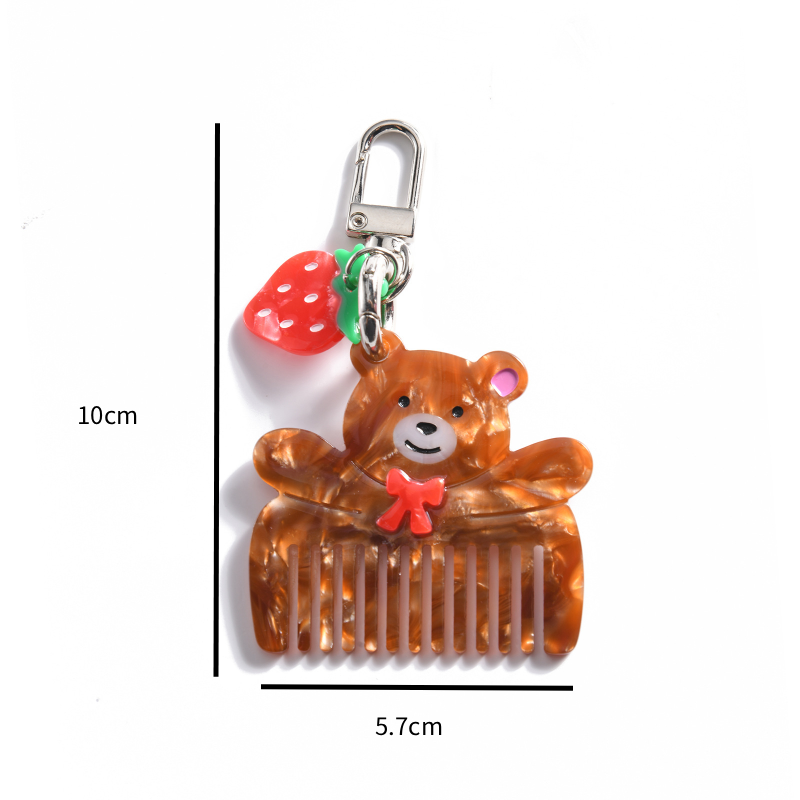 Porte-Clés En Acétate Simple Series, Motif Teckel Mignon Avec Nœud Papillon Et Dégradé De Couleurs, Style Dessin Animé. h5Image3