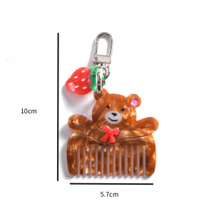 Porte-Clés En Acétate Simple Series, Motif Teckel Mignon Avec Nœud Papillon Et Dégradé De Couleurs, Style Dessin Animé. h5 Image3