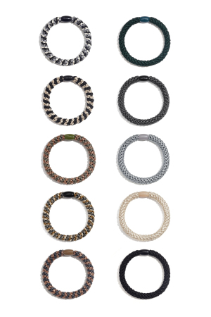 Bracelets Élastiques À Cheveux Multicouleur Polyester h5 Image2