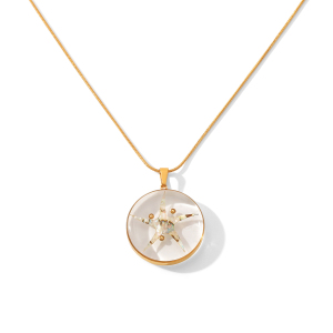 Colliers Pendentifs Pour Femmes Simple Series Daily Circle Starfish En Acier Inoxydable Étanche Couleur Or h5