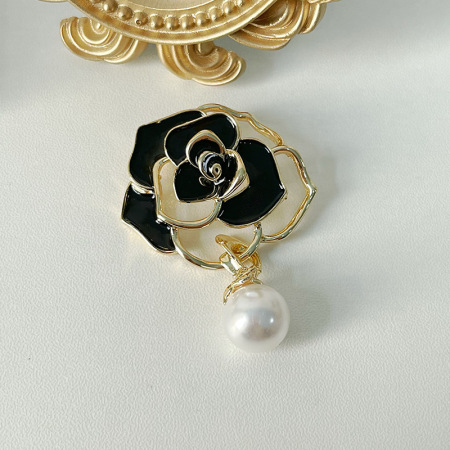 Broches Simples Et Élégantes En Alliage De Perles Artificielles Roses Multicolores Ajourées 2