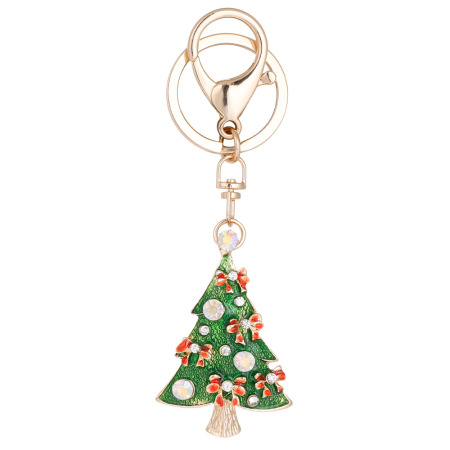 Porte-Clés De Noël En Alliage Et Strass, Mignon Et Animal, De La Série Simple.