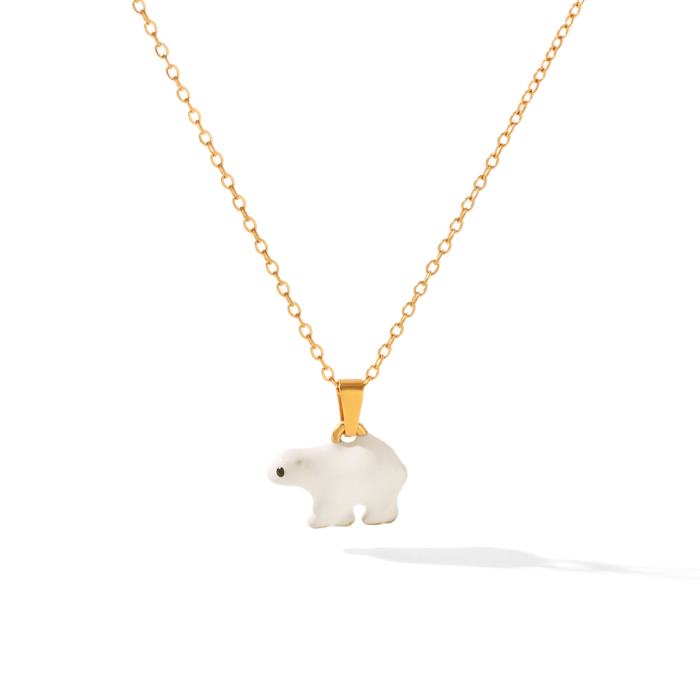 Colliers Pendentifs Pour Femmes, Collection Simple Series Daily Animal, En Acier Inoxydable Étanche, Couleur Or 