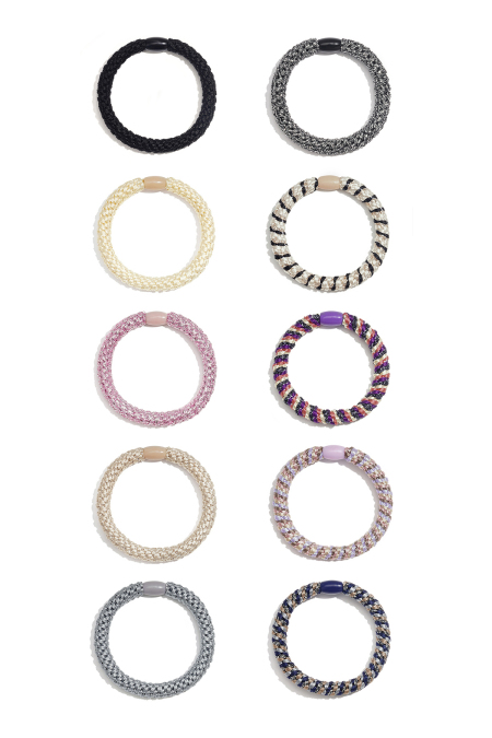 Bracelets Élastiques À Cheveux Multicouleur Polyester 2