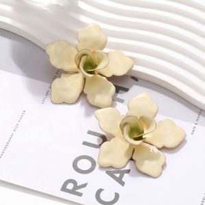 Boucles D'Oreilles Puces Pour Femmes, Collection Romantique Daily Flower, En Fer Abs Tpu h5 