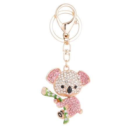 Porte-Clés Luxueux En Alliage De Strass Multicolores, Motif Animal Mignon Et Animaux Mignons.