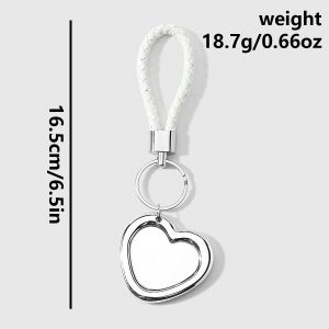 Porte-Clés Acrylique Simple Series Daily Heart, Motif Léopard Uni, Couleur Unie. h5 Image2