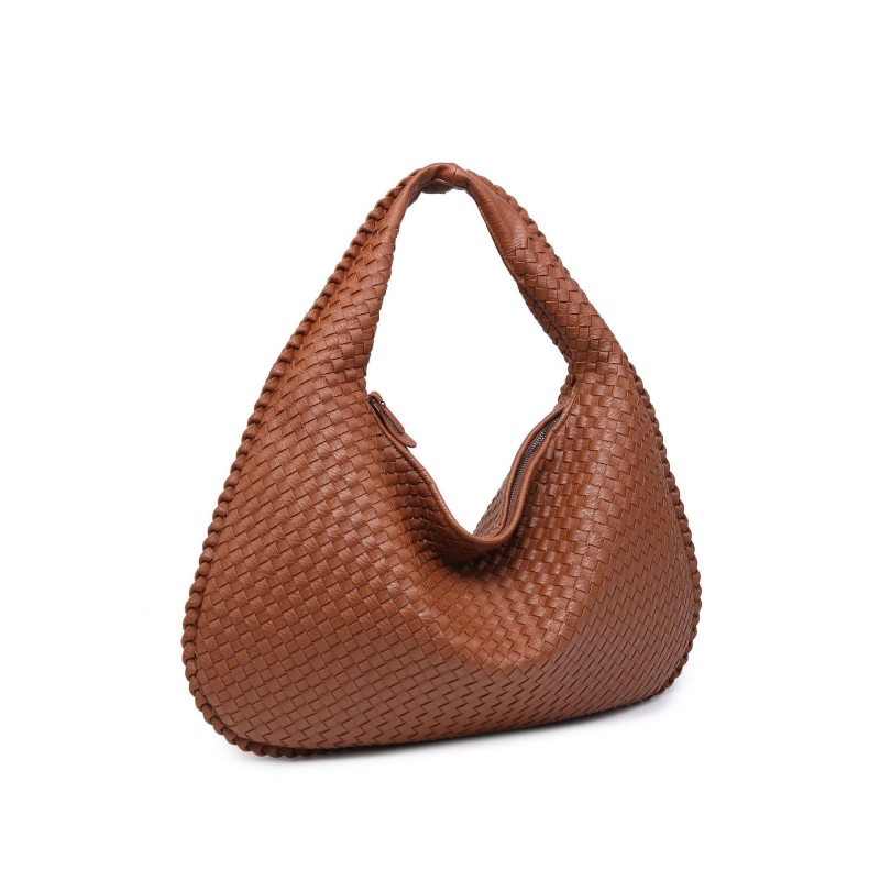 Sacs À Main Ronds Pour Femmes, Style Minimaliste, Couleur Unie, En Pu De Qualité Supérieure Tissée h5Image2