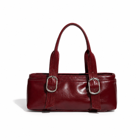 Sacs Bandoulière Femme Style Décontracté Avec Fermeture Métallique, Couleur Unie, En Pu