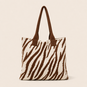 Sacs À Bandoulière Carrés Pour Femmes, Style Décontracté, En Polyester Tissé À Imprimé Animal Multicolore. h5 Image2