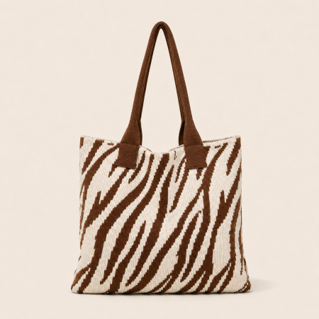Sacs À Bandoulière Carrés Pour Femmes, Style Décontracté, En Polyester Tissé À Imprimé Animal Multicolore. 2