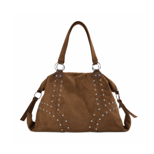 Sacs À Bandoulière Carrés Pour Femmes, Style Décontracté, Ornés De Clous Métalliques Et De Rivets En Daim Uni h5 Image2