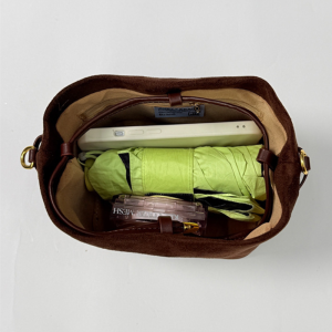 Sac Seau Pour Femme En Daim Tissé, Style Décontracté, Couleur Unie h5 Image4