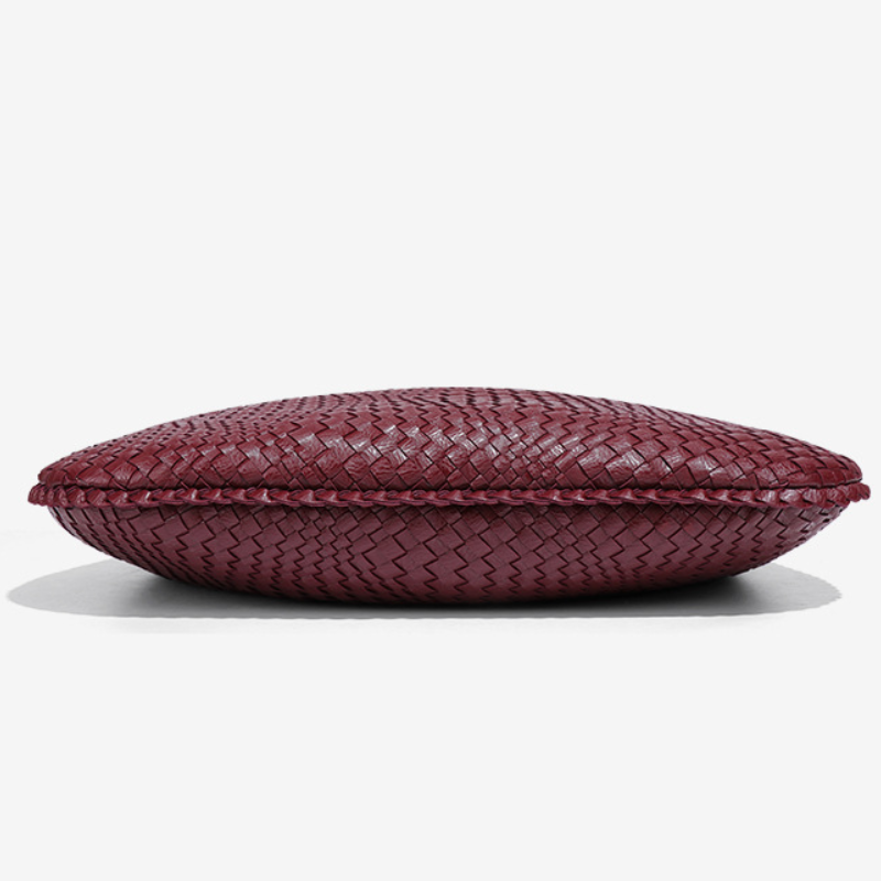 Sacs À Main Ronds Pour Femmes, Style Minimaliste, Couleur Unie, En Pu De Qualité Supérieure Tissée h5Image5