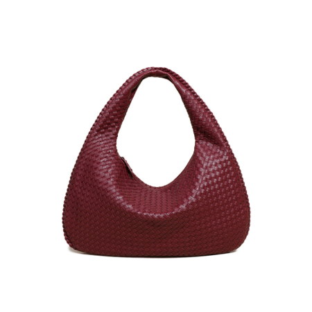 Sacs À Main Ronds Pour Femmes, Style Minimaliste, Couleur Unie, En Pu De Qualité Supérieure Tissée