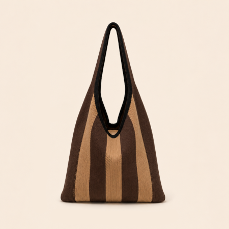 Sacs À Bandoulière Carrés Pour Femmes, Style Décontracté, Rayures Tissées, Couleurs Mélangées, En Polyester Tissé